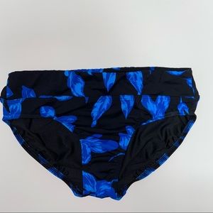 Lands’ End High Waisted Chlorine Resistant Bikini Swimsuit Bottoms 4 Floral